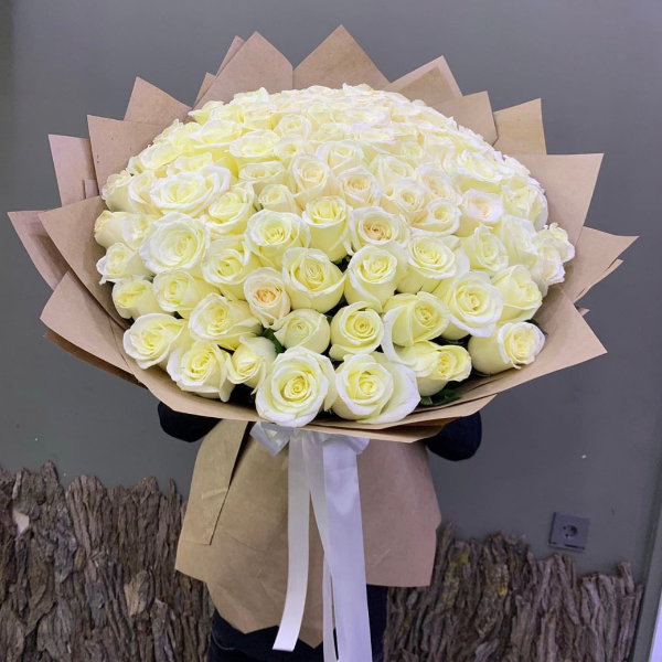  доставка цветов в АнталияТурция Букет из 75 белых роз