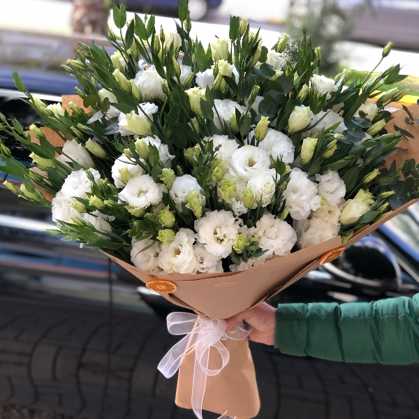  доставка цветов в АнталияТурция Букет из белой эустомы