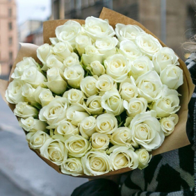  Antalya Florist Blumenstrauß Von 45 Weißen Rosen